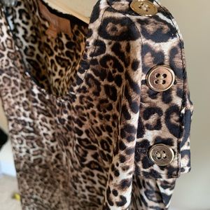 Ellen Tracy Leopard Sleeveless Blouse